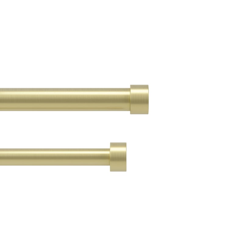 Umbra Cappa Double Curtain Rod, Includes 2 Matching Finials, Brackets & Hardware, 36 to 66-Inch, Gold - Image 1